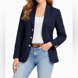 Ralph Lauren Blue Women’s Blazer M College Preppy Gold Button Detail